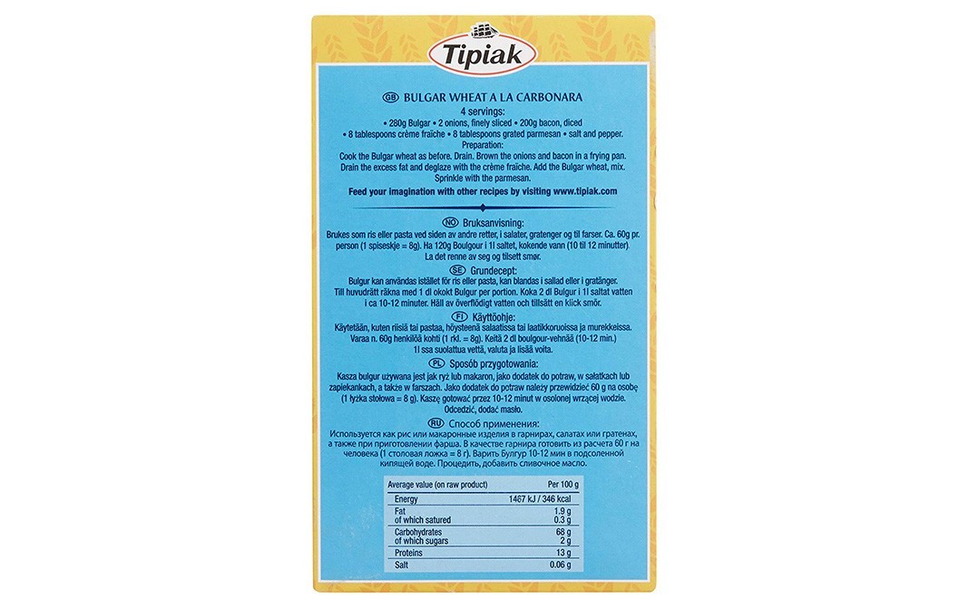Tipiak Bulgar Wheat    Box  500 grams
